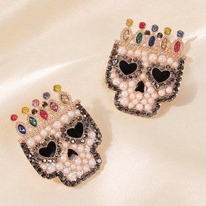 New  Crown Skull Earrings/Crown skull/Halloween Earrings